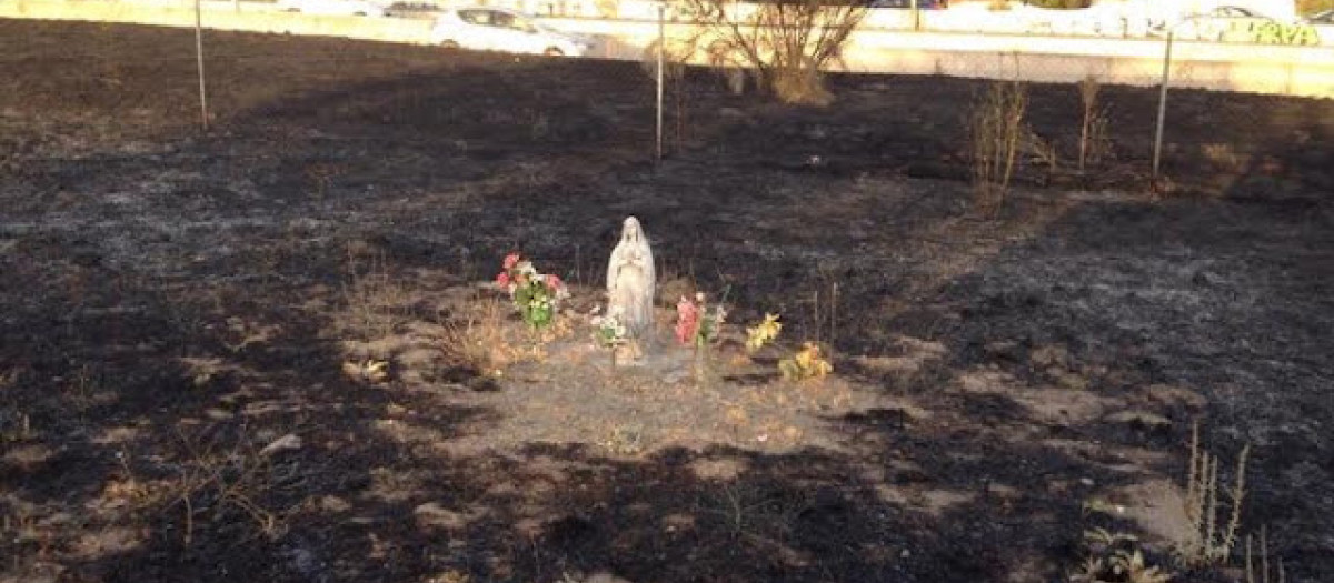 La Virgen intacta en el incendio de El Goloso