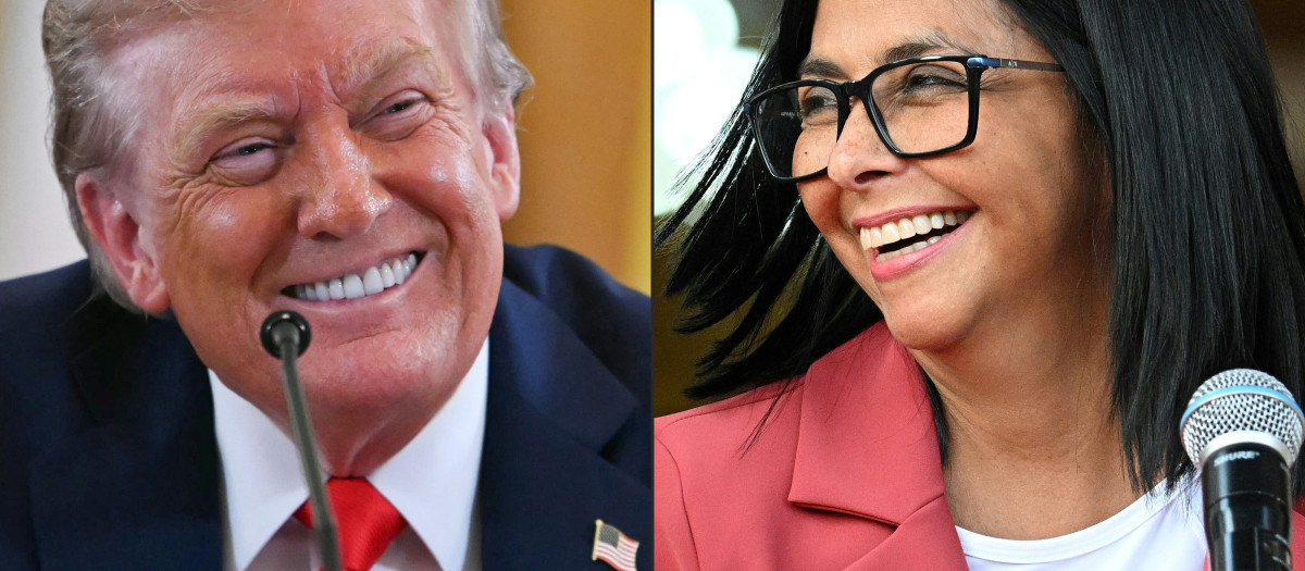 Delcy Rodríguez y Donald Trump