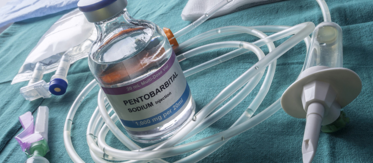 Vial con dosis de pentobarbital