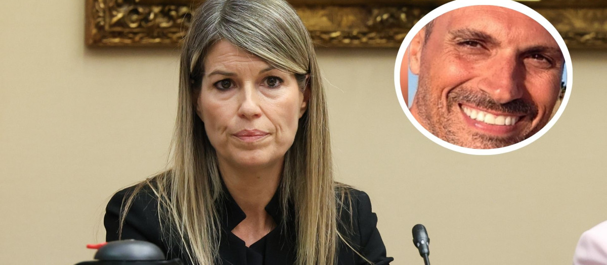 Imagen de Maribel Vilaplana y, en el círculo, su exmarido Xavier Carrau