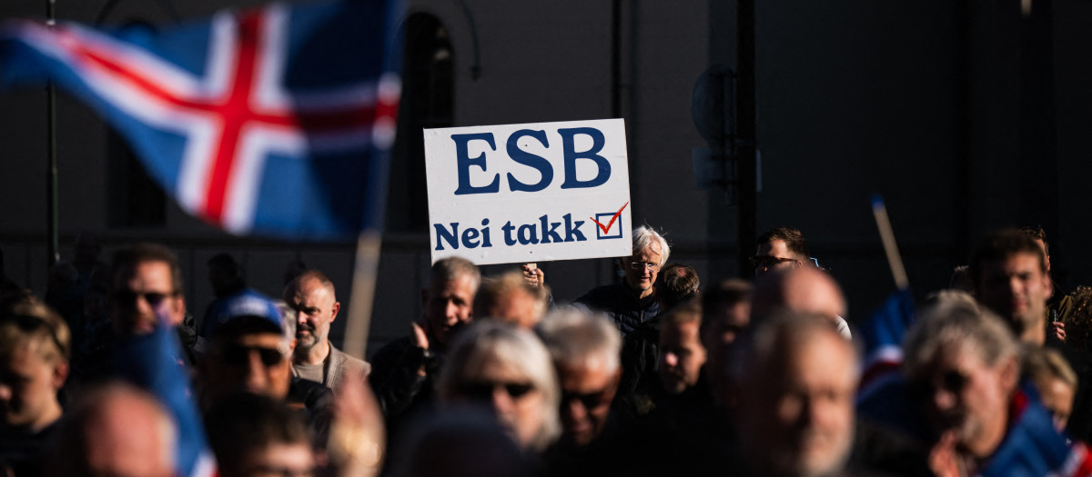 Partidarios del rechazo al ingreso de Islandia a la UE en Reikiavik