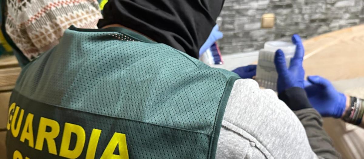 Imagen del operativo en Benavente (Zamora) en el que se ha desmantelado un punto de venta de droga.

REMITIDA / HANDOUT por GUARDIA CIVIL
Fotografía remitida a medios de comunicación exclusivamente para ilustrar la noticia a la que hace referencia la imagen, y citando la procedencia de la imagen en la firma
14/4/2025