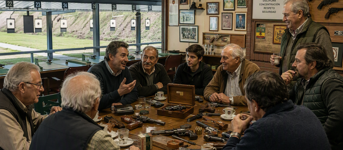Tertulia de tiradores en el club deportivo