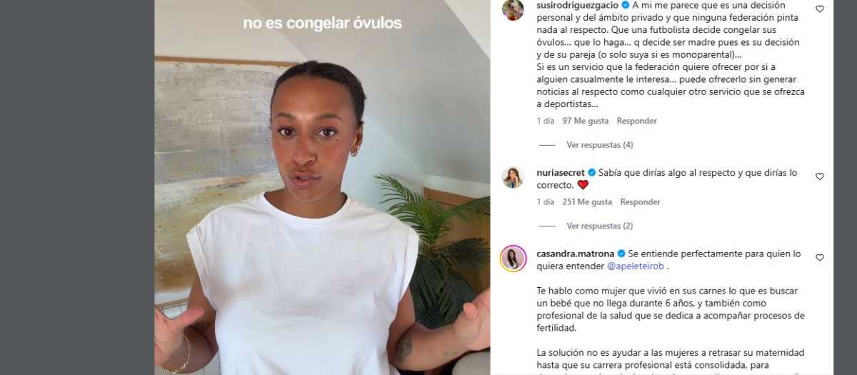Ana Peleteiro, durante un momento de su video, que ha generado una oleada de apoyo entre otras deportistas