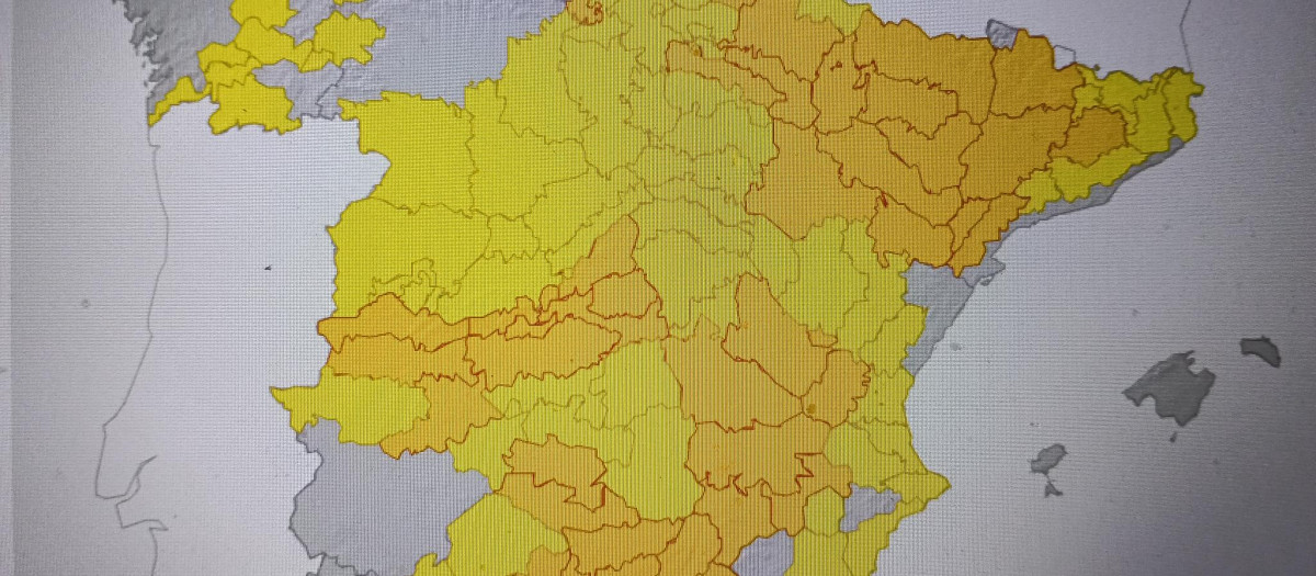 Imagen de los avisos de la Aemet para este viernes