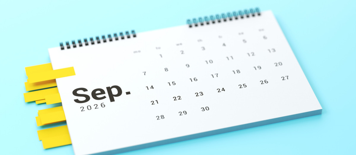 Hoja de calendario de septiembre