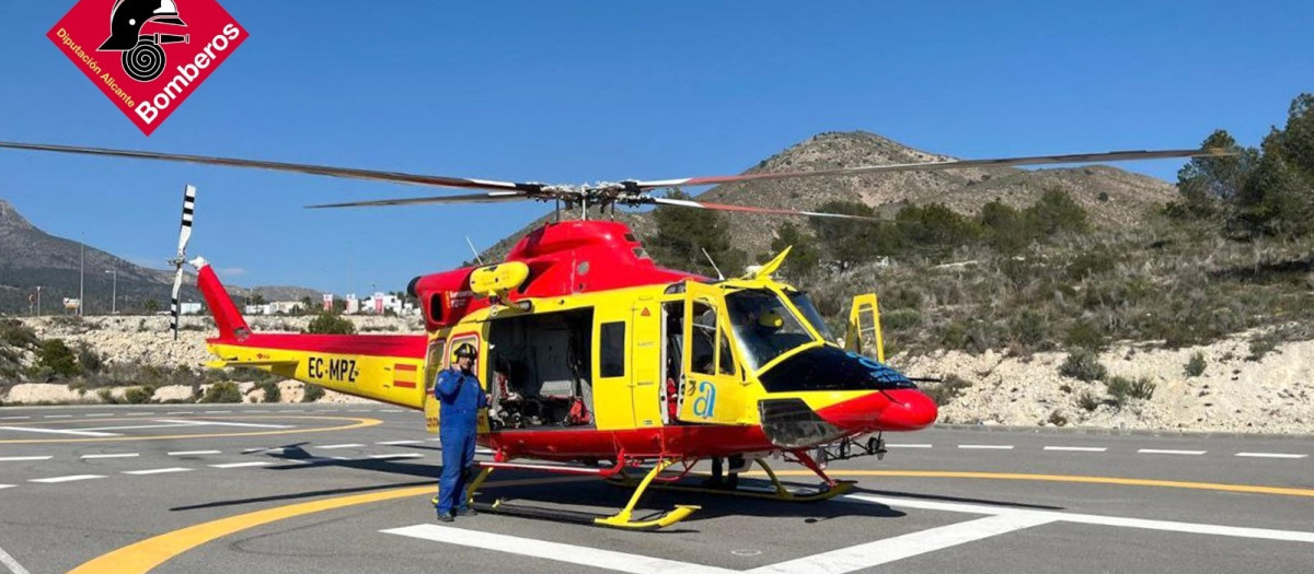 Imagen del helicóptero de rescate