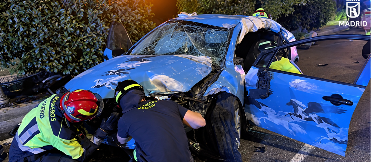 Dos heridos en Madrid tras el aparatoso accidente de un VTC