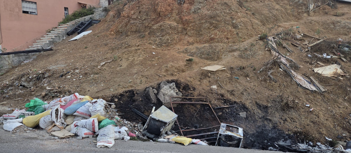 Imagen de una zona destrozada en Ceuta