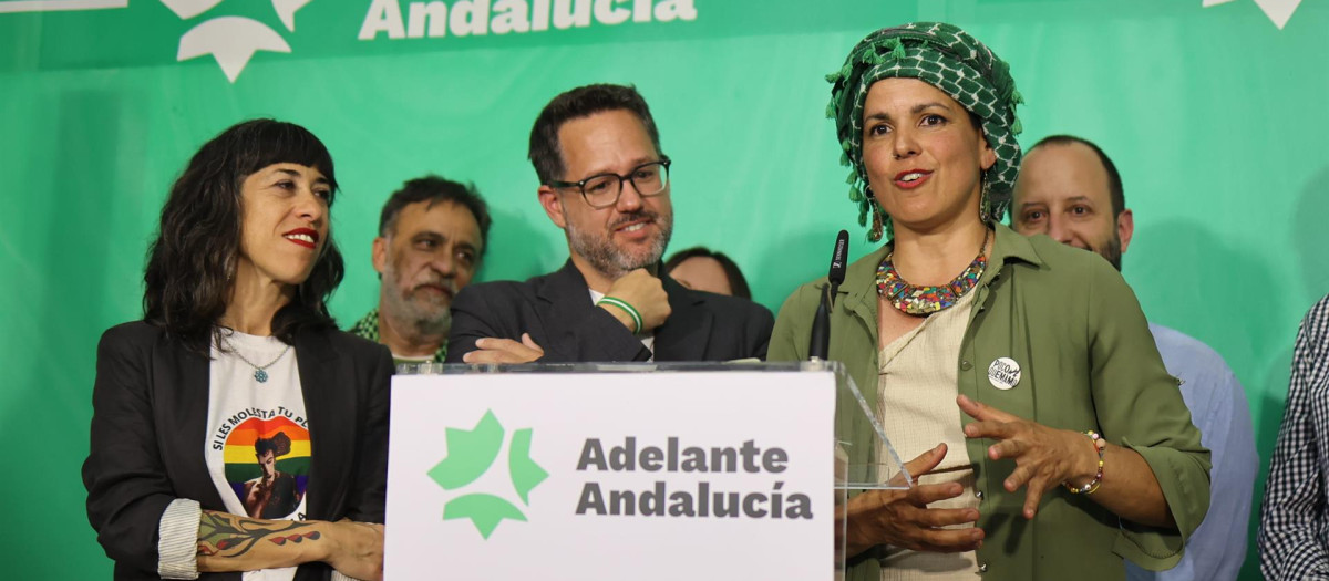 La fundadora de Adelante, Teresa Rodríguez, la noche de las últimas elecciones andaluzas (archivo)