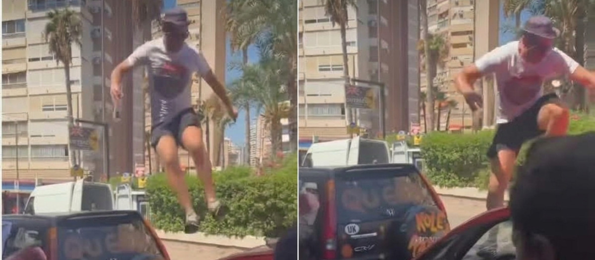 Secuencia de un joven practicando la actividad