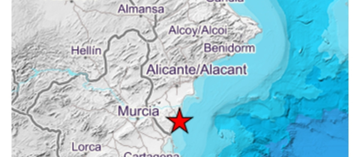 Imagen de la zona en la que se ha registrado el terremoto