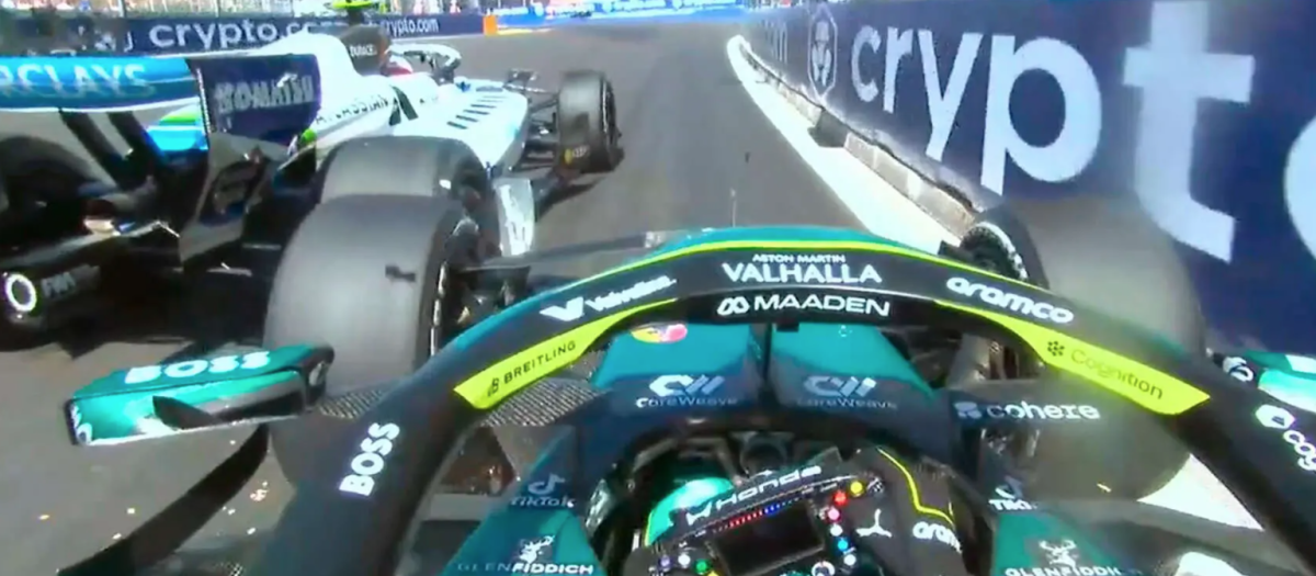 El toque entre Sainz y Alonso en el Gran Premio de España