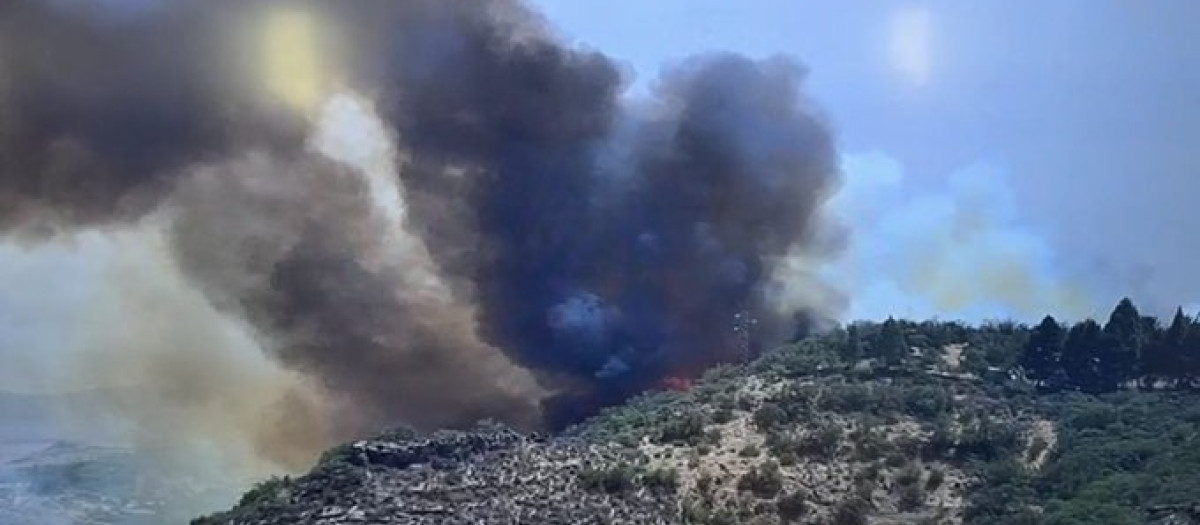 Incendio cerca de Cazadores (Gran Canaria)