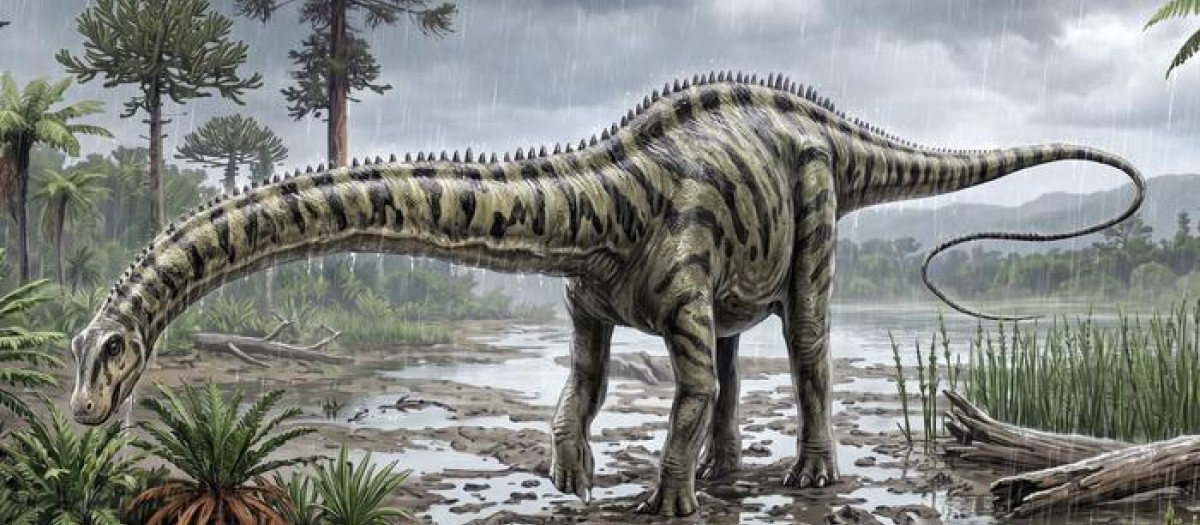 Ilustración de un Diplodocus