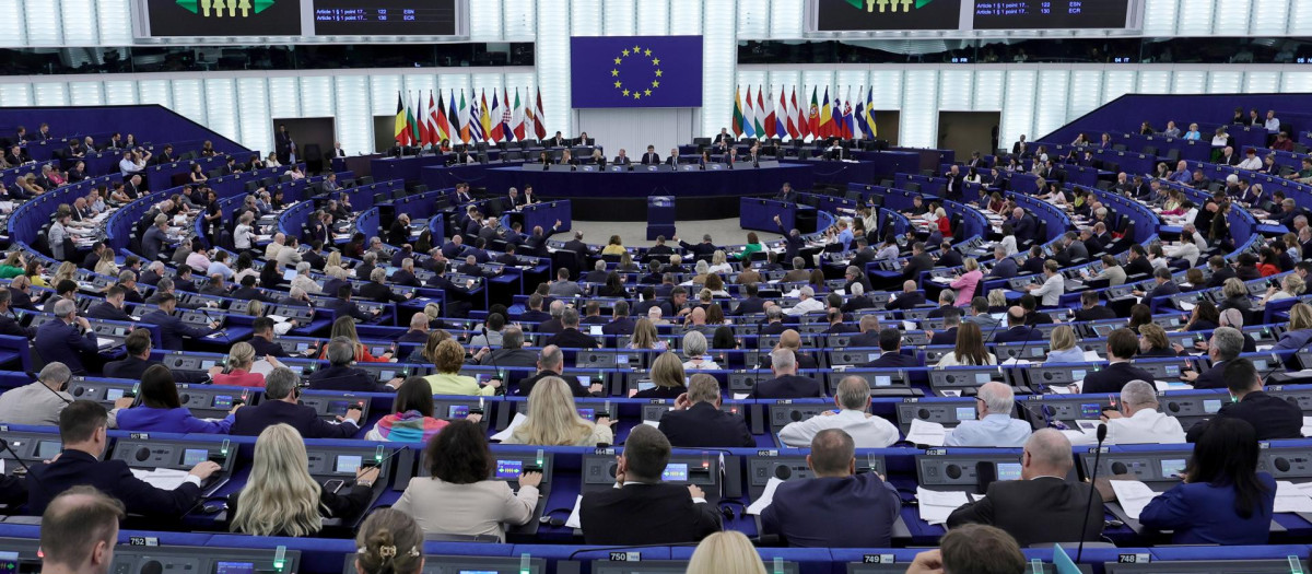 Sesión plenaria del Parlamento Europeo donde este jueves se votará una resolución sobre Ceuta