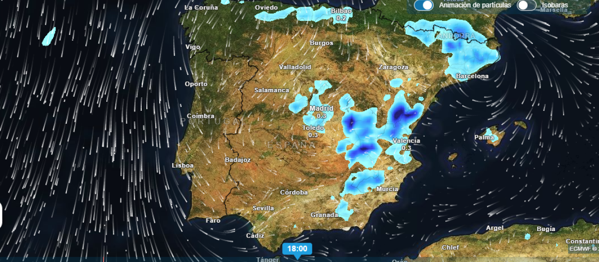 Mapa de lluvias