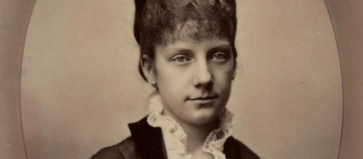 Detalle del retrato de Paz de Borbón por M. Herbert, 1878