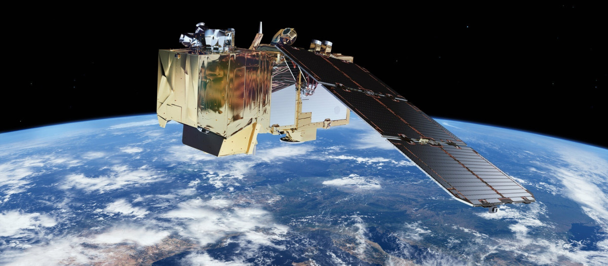 Imagen de un satélite en órbita