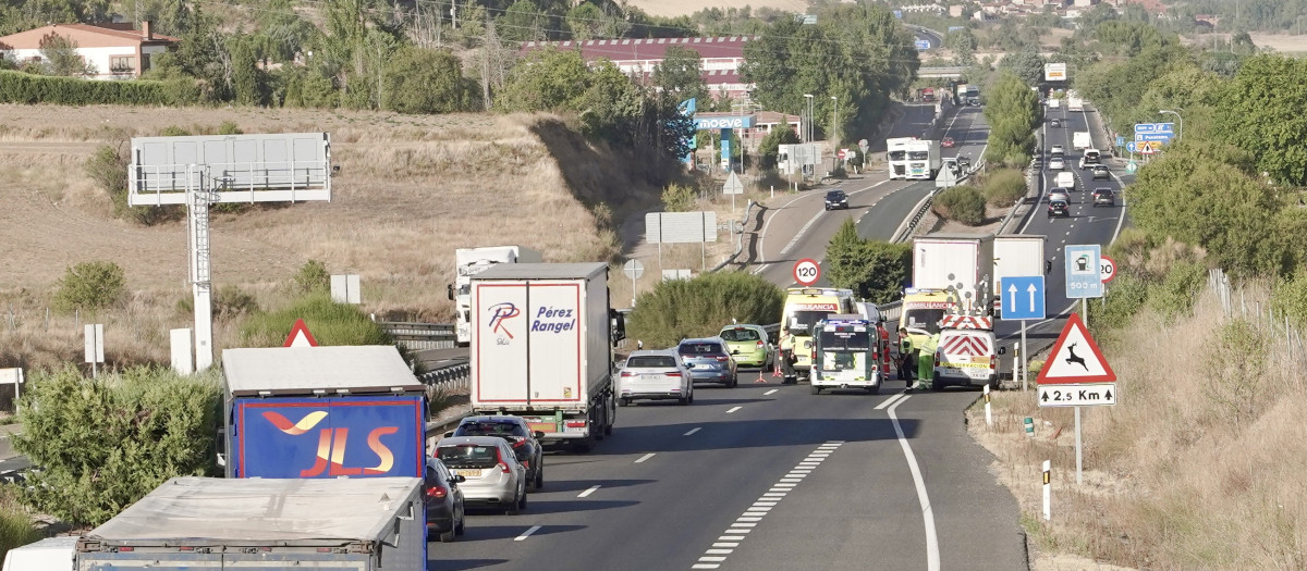 Accidente de tráfico mortal, este jueves, en la A-62 a su paso por la localidad vallisoletana de Geria