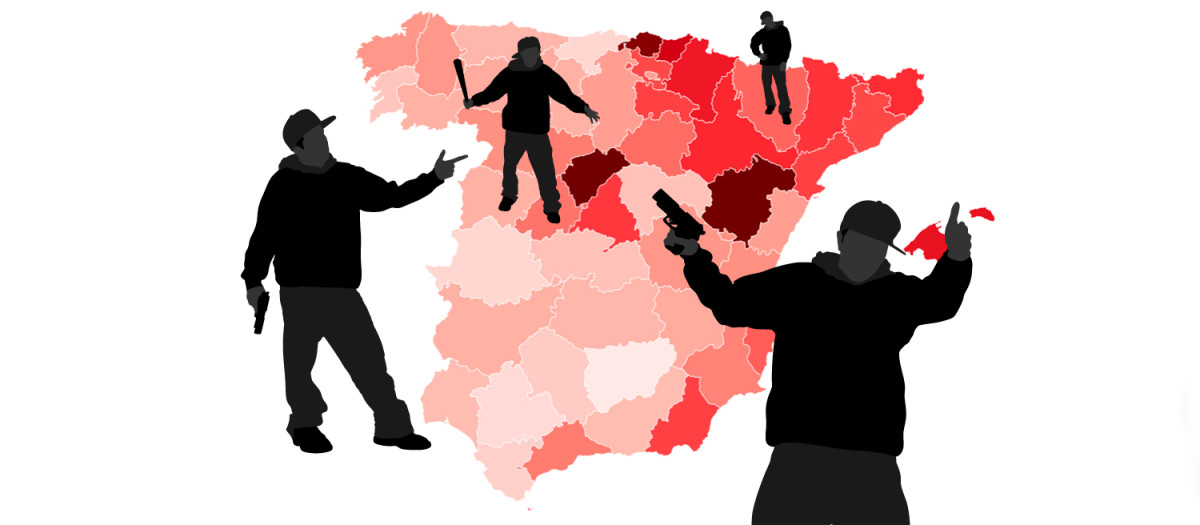 Tasa de delincuencia extranjera en España, por provincias