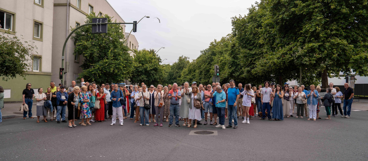 Vecinos protestan por la obra en la calle Tomás Fábregas, en La Coruña