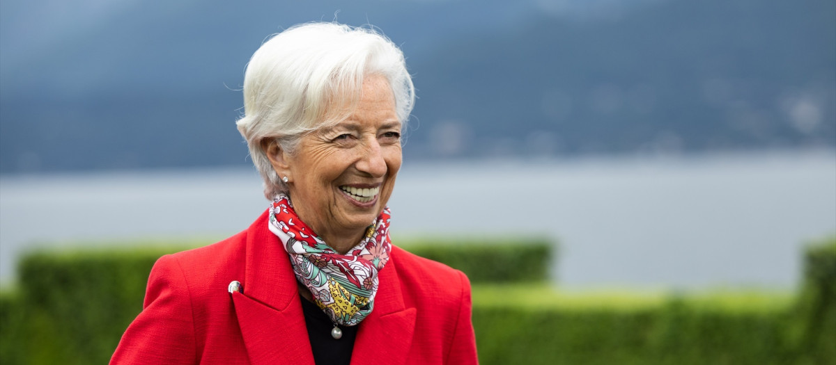 La presidenta del Banco Central Europeo, Christine Lagarde, en una reunión en Italia.