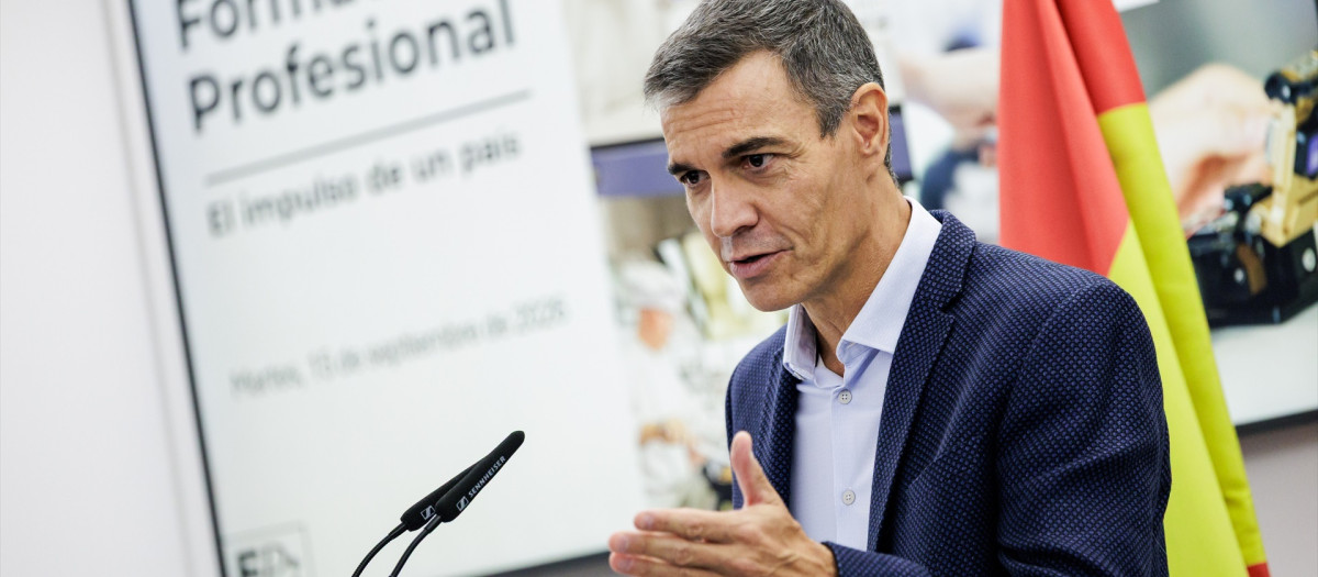 (Foto de ARCHIVO)
El presidente del Gobierno, Pedro Sánchez, durante el acto ‘La Formación Profesional: el impulso de un país’
