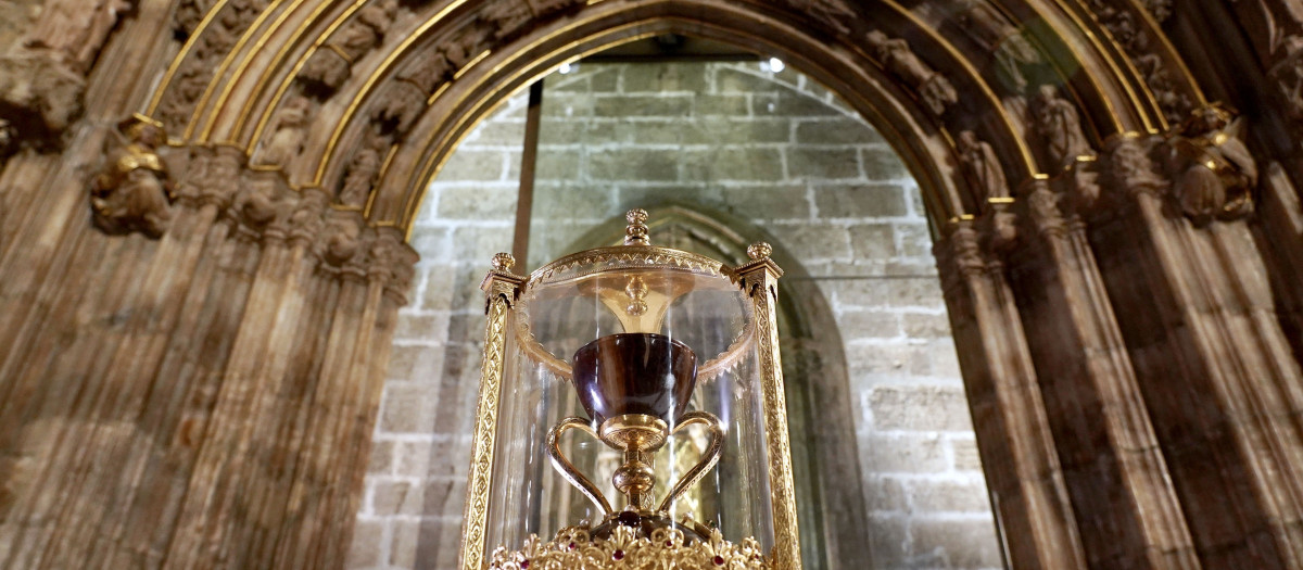 Imagen del Santo Cáliz en la Catedral de Valencia