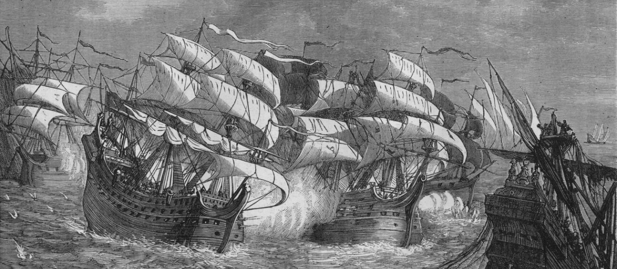 Drake atacando el barco del tesoro español