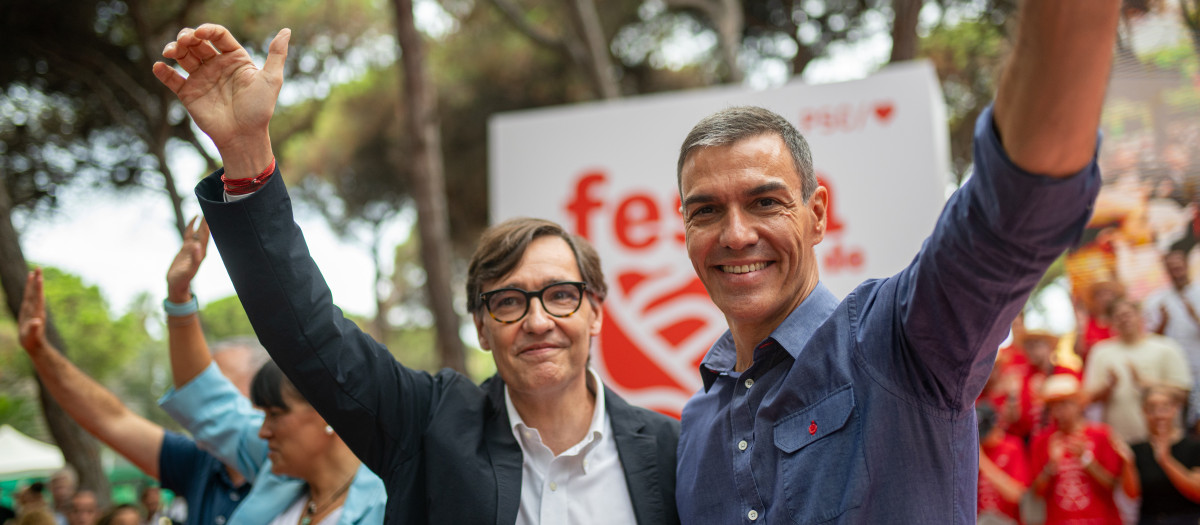 Sánchez y Salvador Illa participan en la Fiesta de la Rosa en Gavá