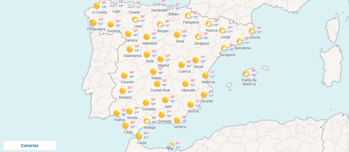 Predicción meteorológica de este lunes, 21 de septiembre