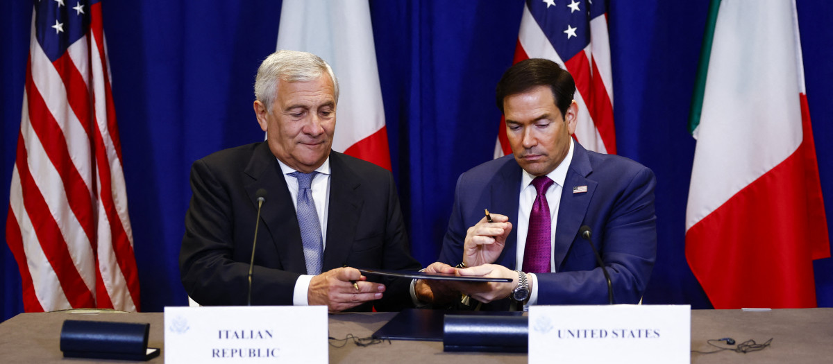 Antonio Tajani, ministro de Exteriores de Italia y Marco Rubio, secretario de Estado de EE.UU.