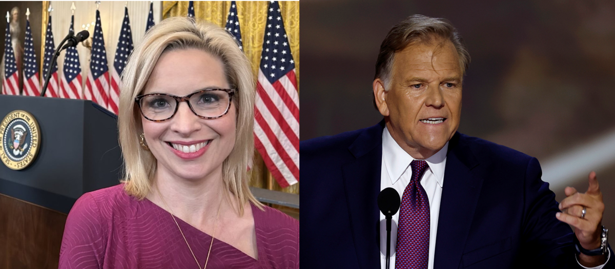 Ashley Hinson y Mike Rogers candidatos republicanos a senadores por Iowa y Michigan respectivamente