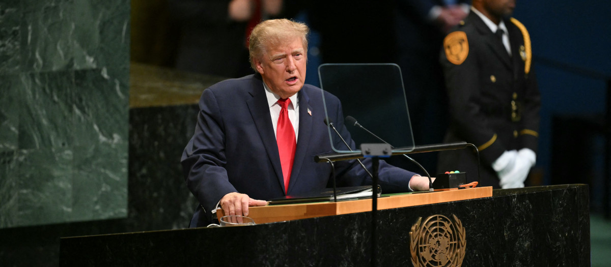 El presidente estadounidense Donald Trump se dirige a la 81.ª Asamblea General de las Naciones Unidas en la sede de la ONU en Nueva York