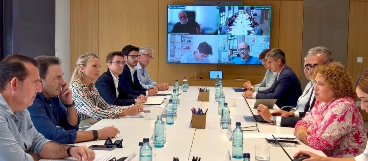 Un momento de la reunión de los miembros del Observatorio contra el Absentismo de Baleares.