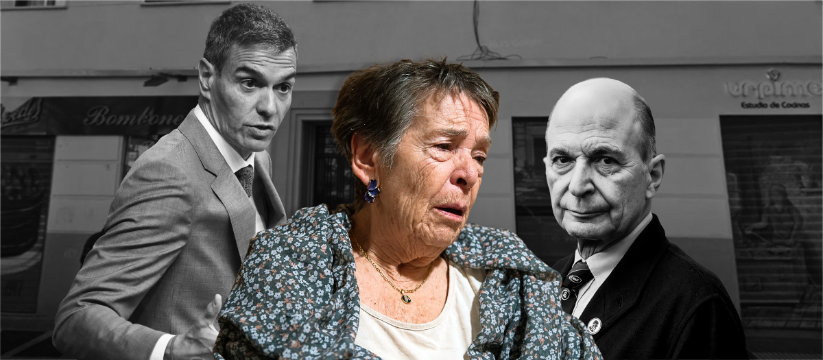 Maricarmen, entre Pedro Sánchez y Rodríguez Braun.