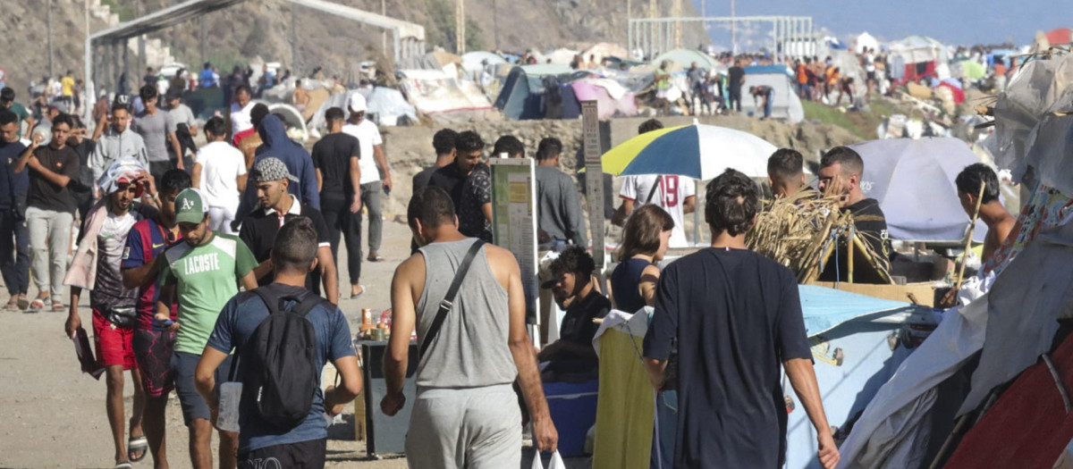 Vista de la playa del Trampolín de Ceuta el pasado miércoles