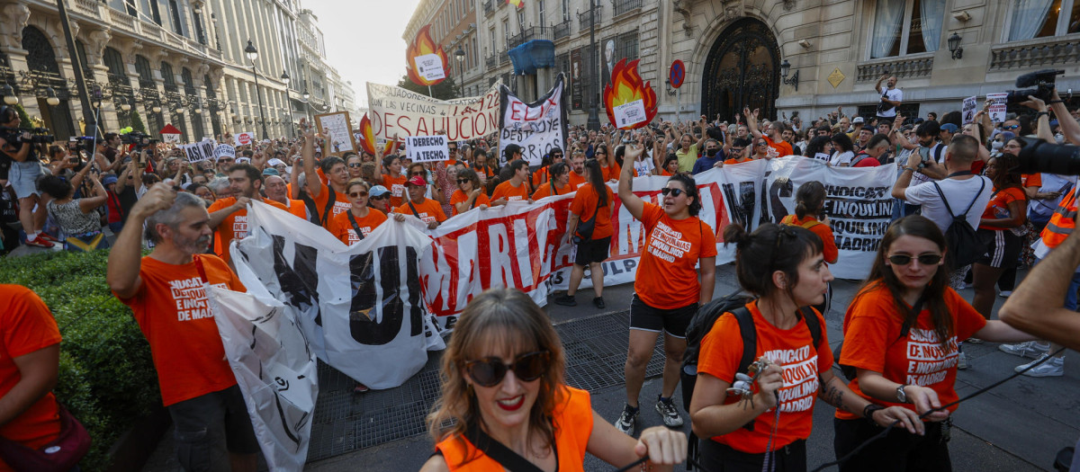 Manifestación de este sábado por la vivienda en Madrid