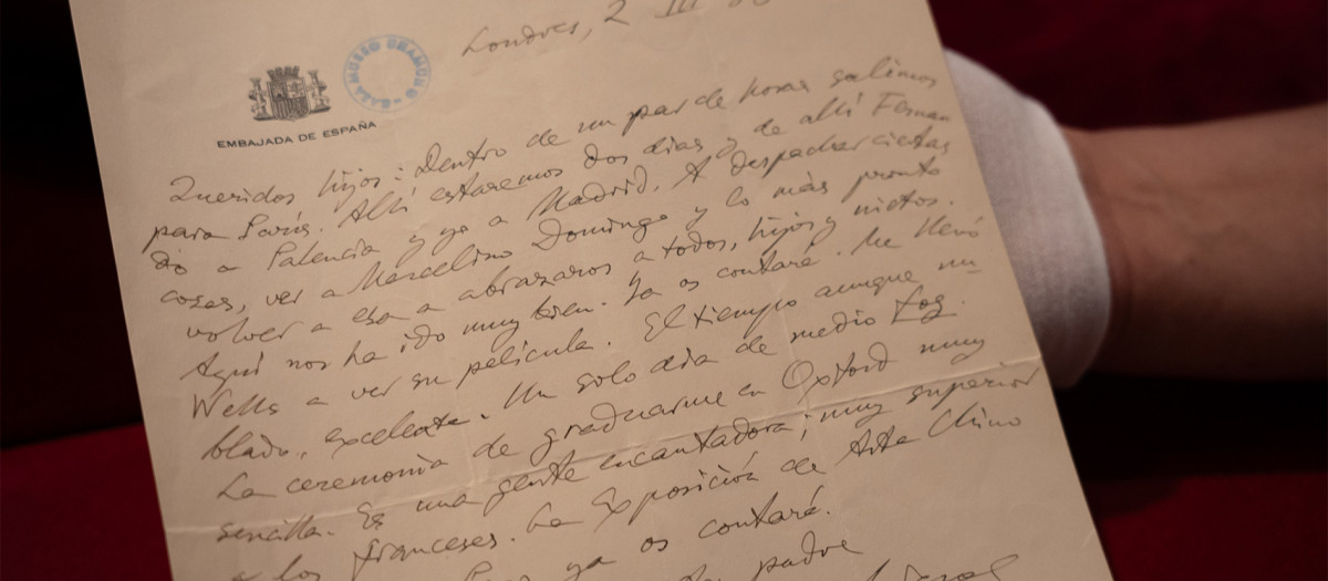 Detalle de la carta de Miguel de Unamuno que confirma su encuentro con el escritor H.G. Wells