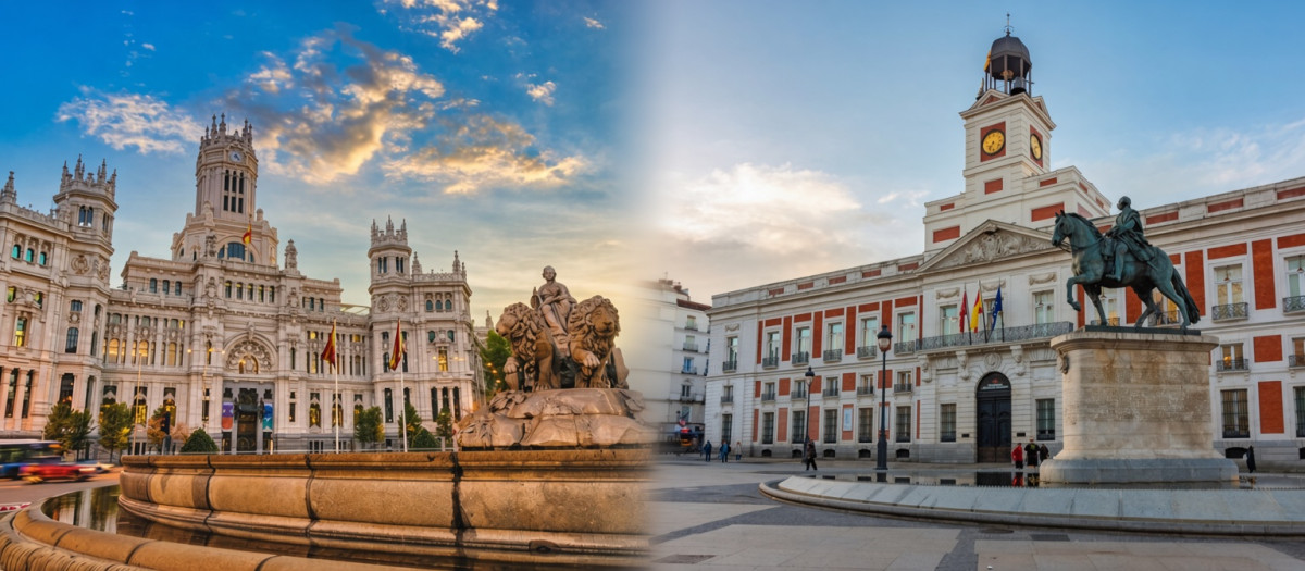 Fachada del Ayuntamiento de Madrid y de la Comunidad de Madrid