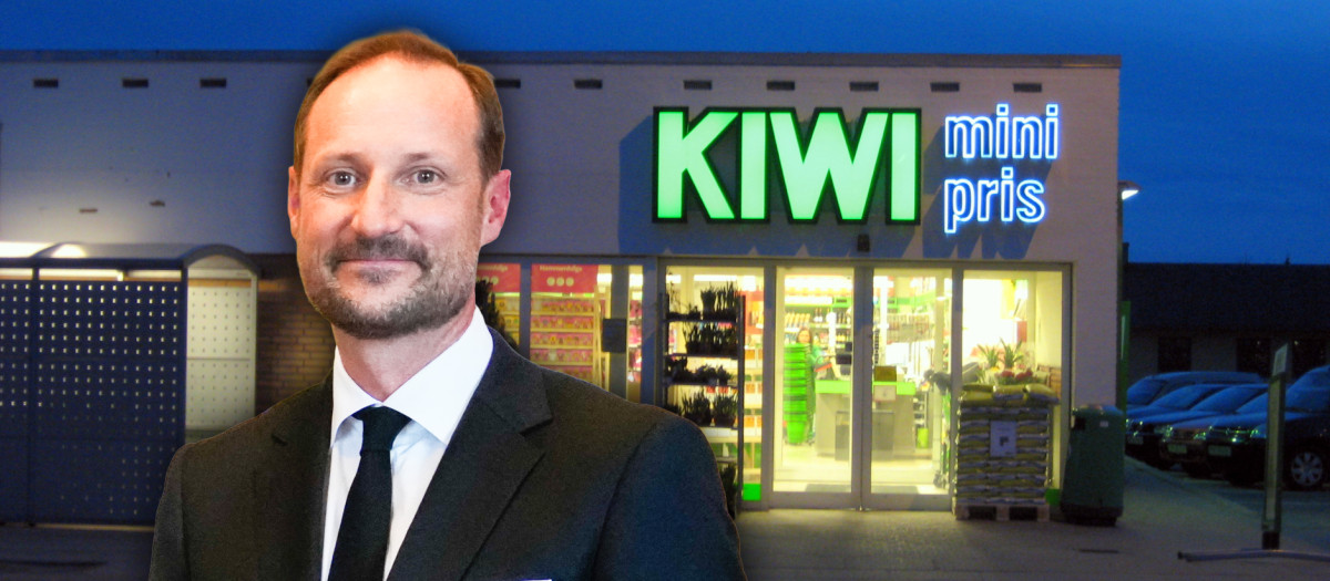 El Rey Haakon y el supermercado Kiwi