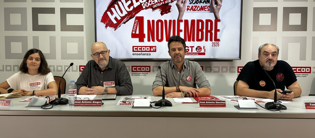 Representantes de UGT y CC. OO. anuncian una huelga educativa en Castilla y León