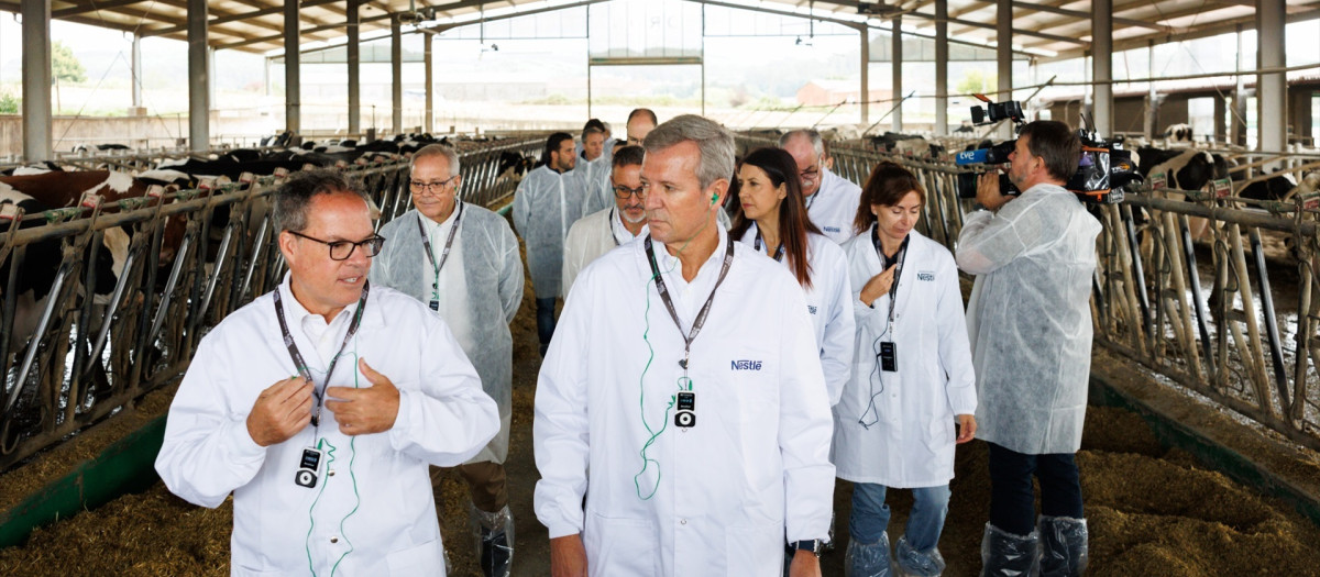 El presidente de la Xunta, Alfonso Rueda, junto con la consejera del Medio Rural, María José Gómez