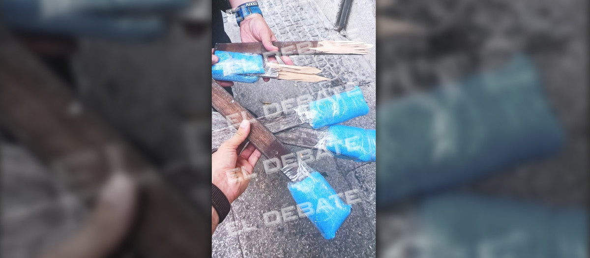 Las armas caseras que los agentes han encontrado entre las tiendas de campaña