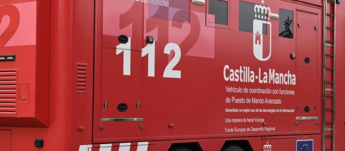 (Foto de ARCHIVO)
Vehículo de coordinación de funciones del 112 de C-LM.

REMITIDA / HANDOUT por JCCM
Fotografía remitida a medios de comunicación exclusivamente para ilustrar la noticia a la que hace referencia la imagen, y citando la procedencia de la imagen en la firma
06/1/2026