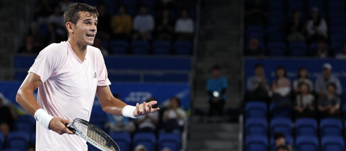 Rafa Jódar, durante el ATP 500 de Tokio