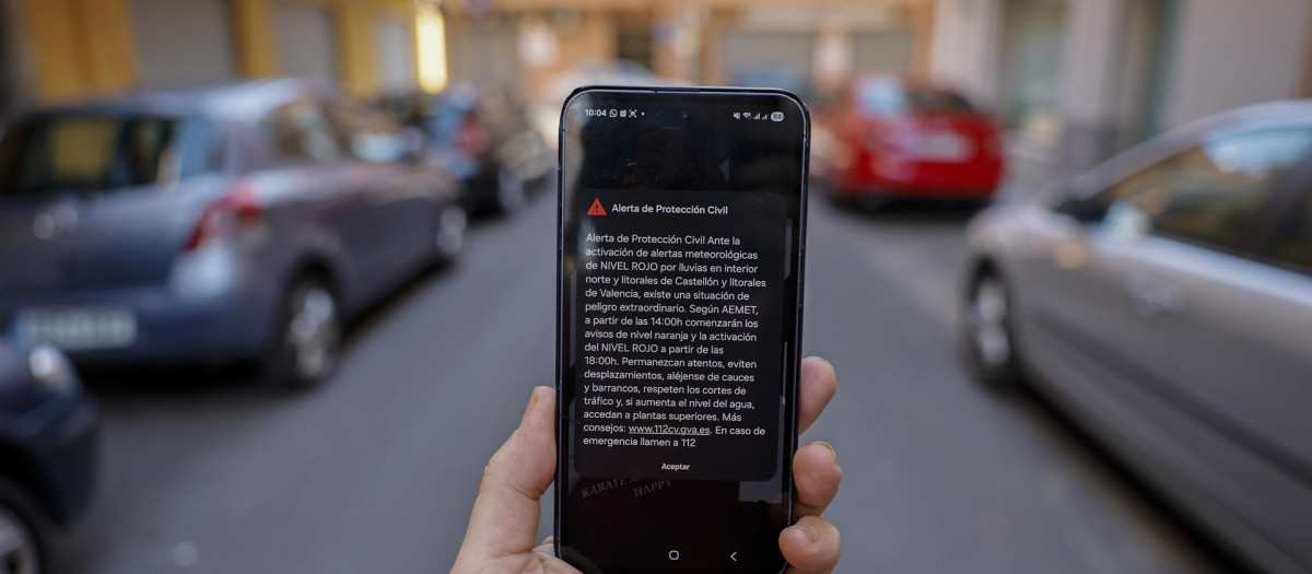Imagen del EA-Alert remitido este jueves