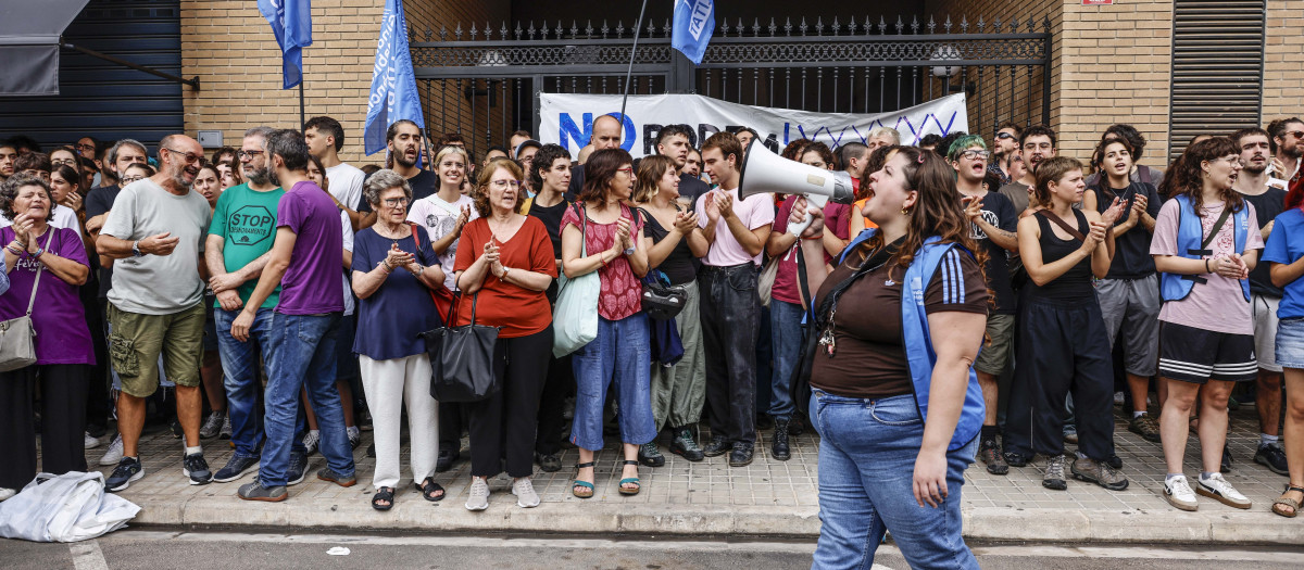 Imagen de una protesta contra un desahucio en Valencia