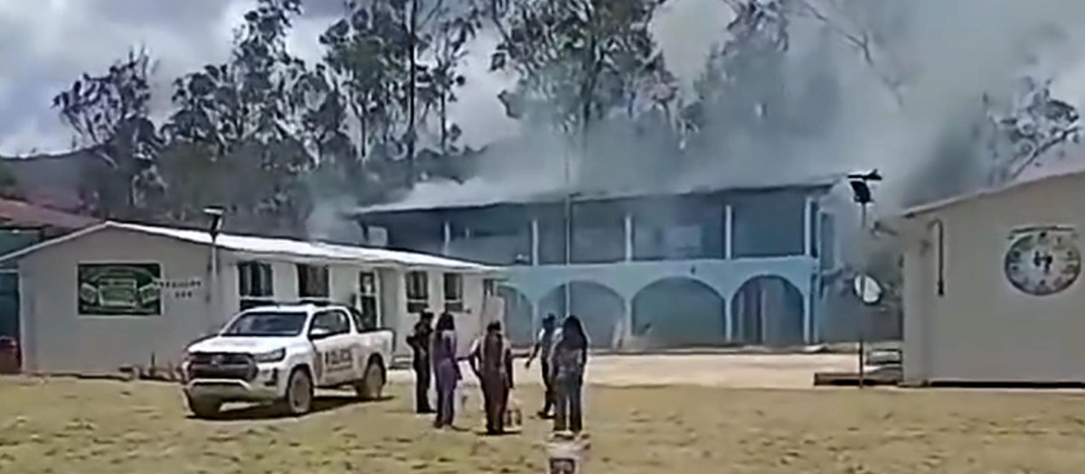 Incendio en un local de votación ubicado en la provincia de Celendín
